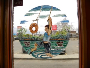 swinging from a rope