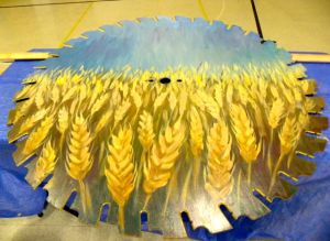 Back of saw blade completed